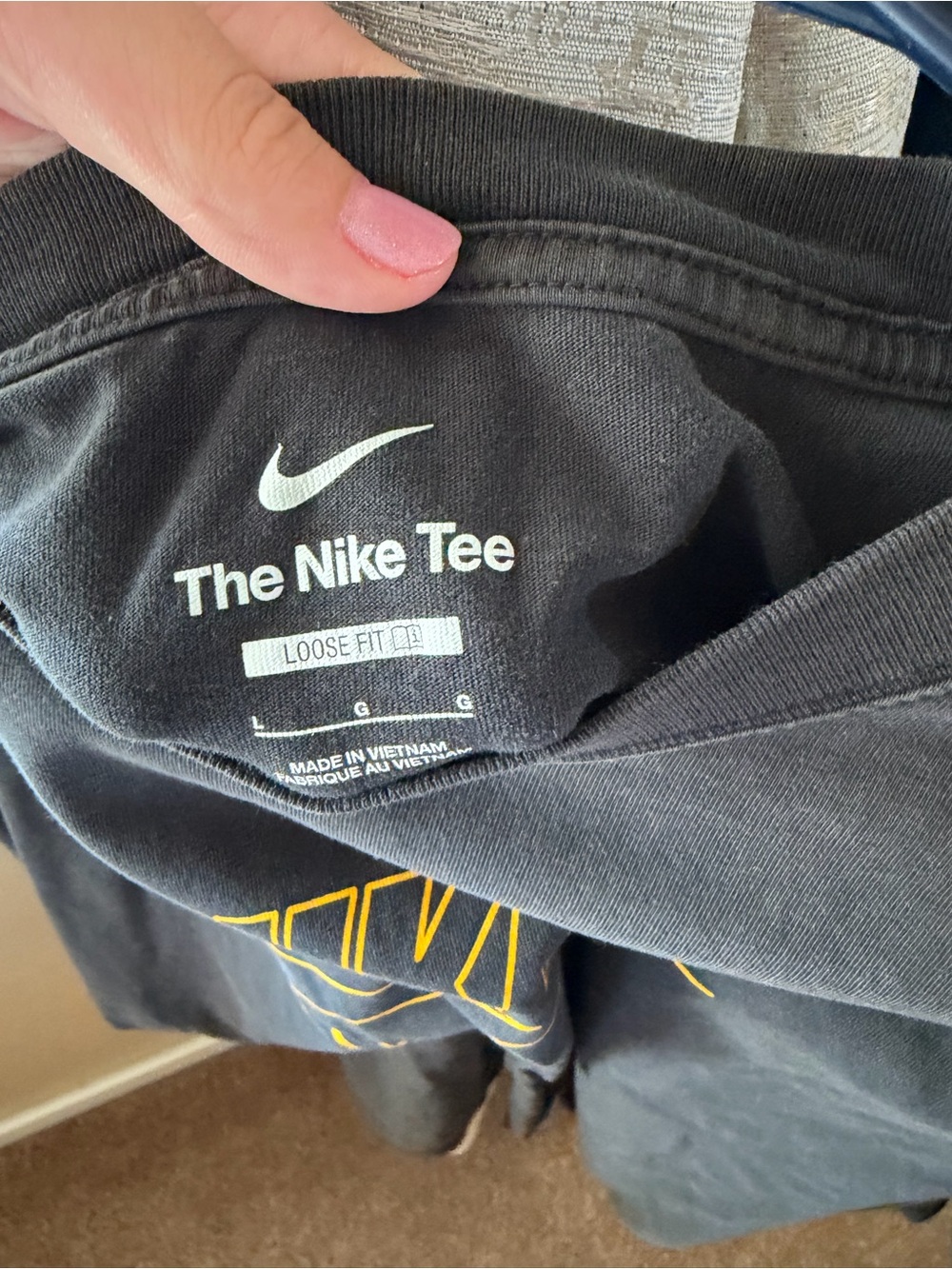 Nike Black Tee with Yellow Graphic - Picture 2 of 3